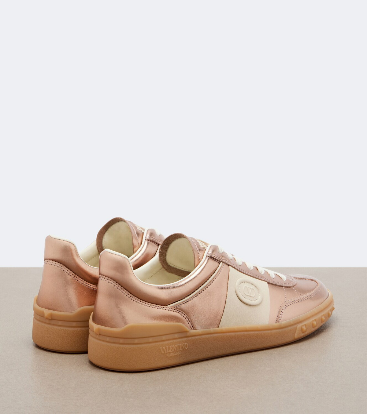 Valentino Garavani Upvillage metallic leather sneakers