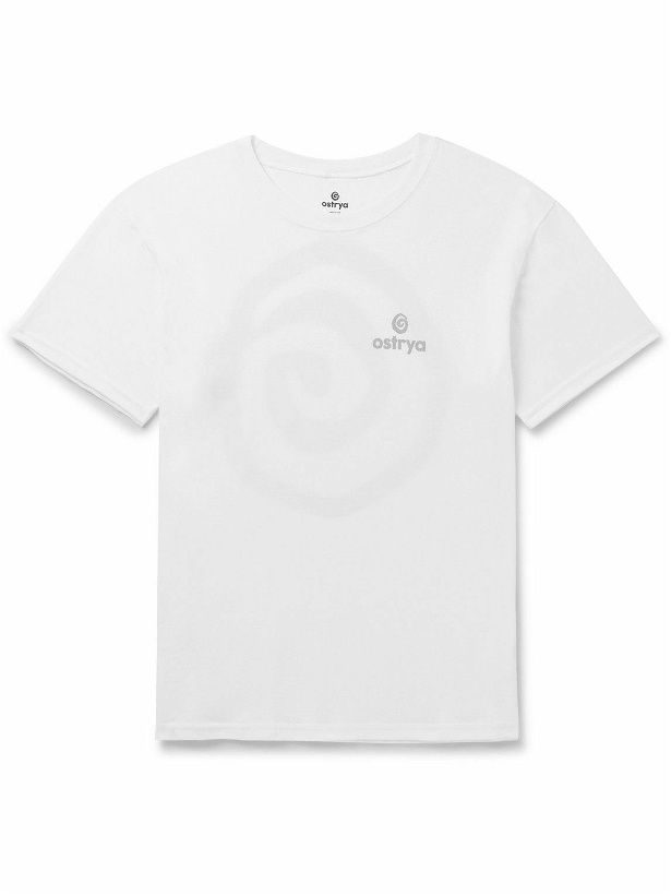 Photo: OSTRYA - Core Equi-Tee Logo-Print Cotton-Blend Jersey T-Shirt - White