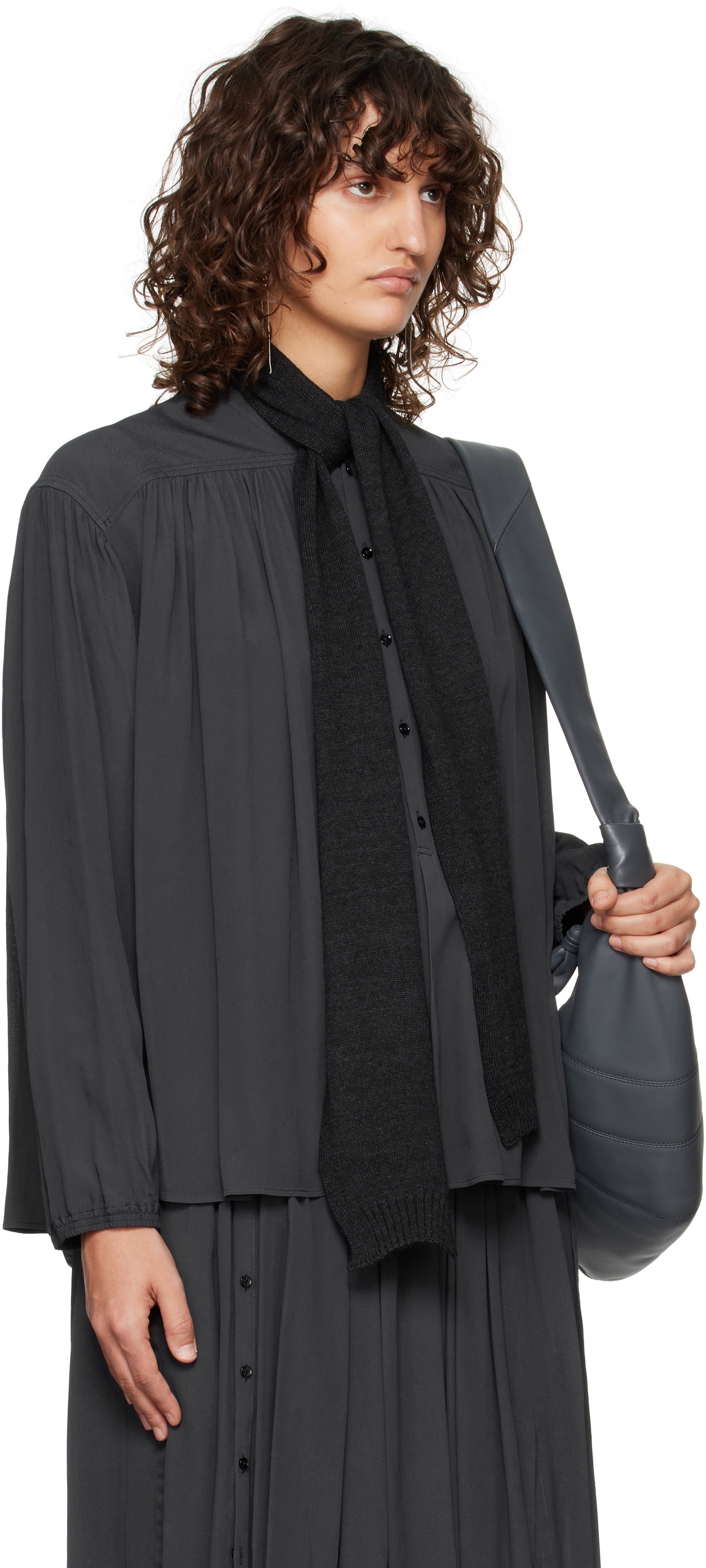 LEMAIRE Gray Gathered Blouse Lemaire