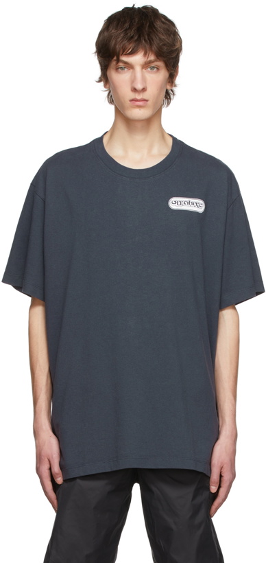 Photo: Off-White Navy Cotton T-Shirt