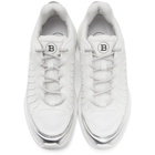 Balmain White and Silver B-Trail Sneakers