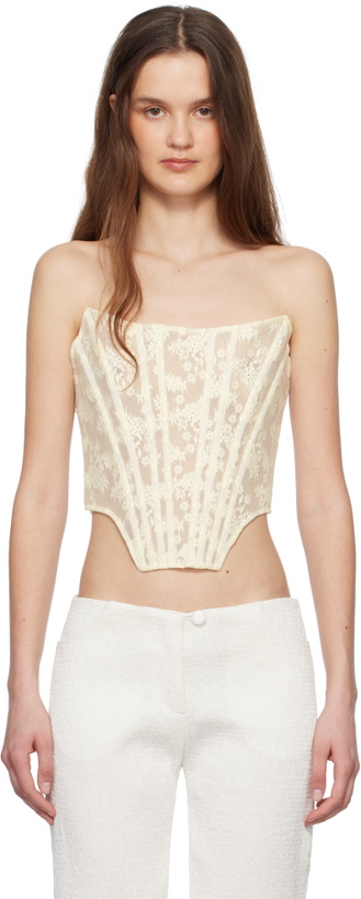 Photo: Yuhan Wang Off-White Lace Boned Corset