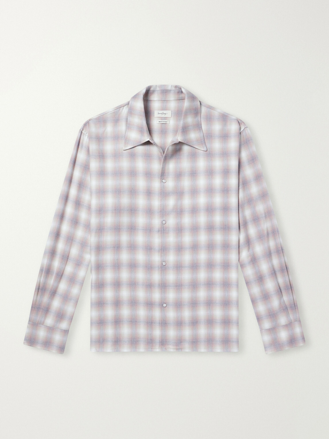 SECOND / LAYER - Checked Cotton-Flannel Shirt - Pink