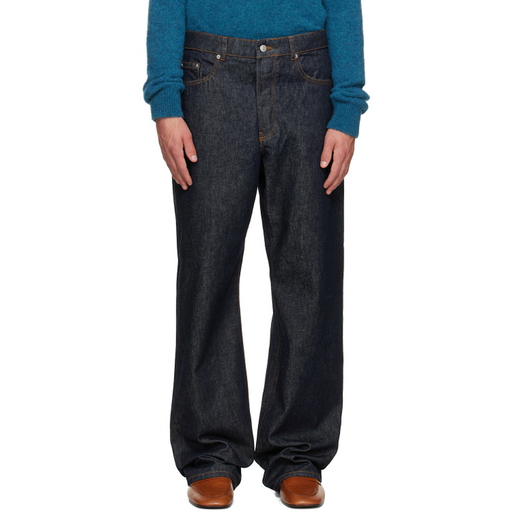 Photo: Dries Van Noten Blue Loose Fit Jeans