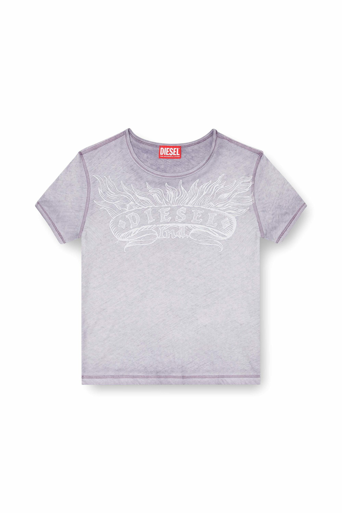 Diesel Slim T-shirt with tonal logo print - T-Shirts Womens in Grey