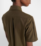 Loewe Belted pleated cotton-blend shirt dress