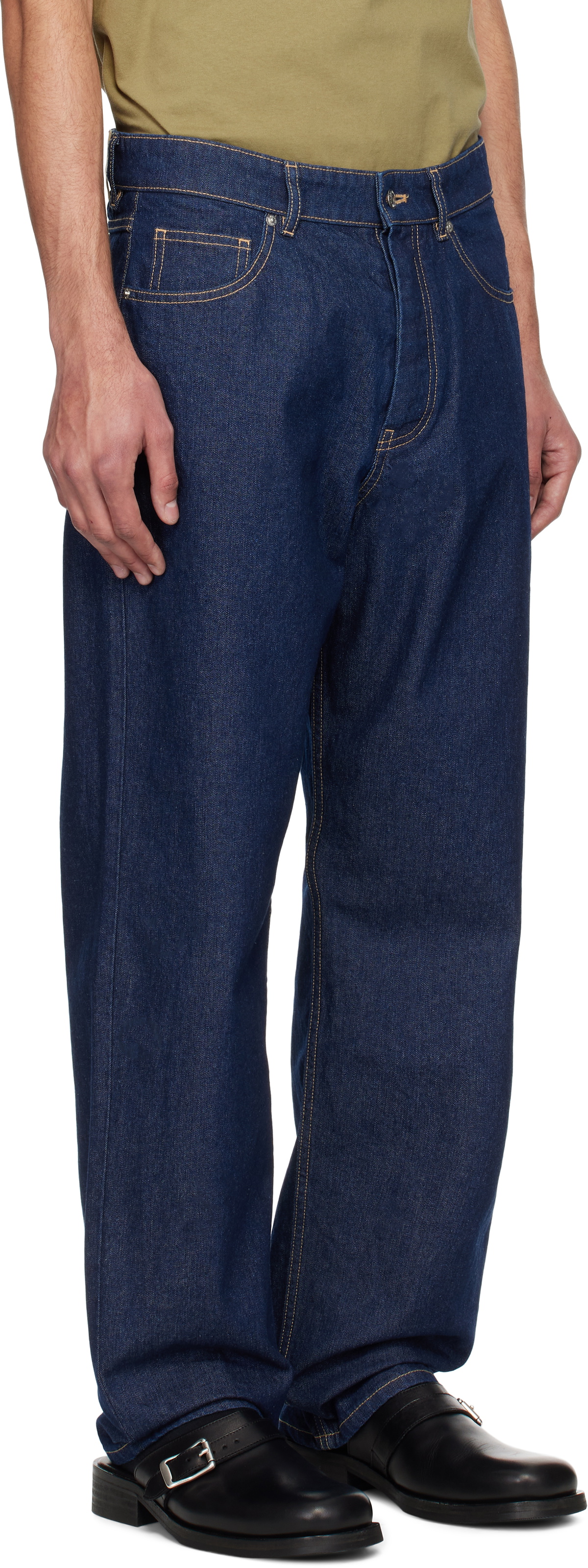 Maison Kitsuné Blue Straight Denim Jeans