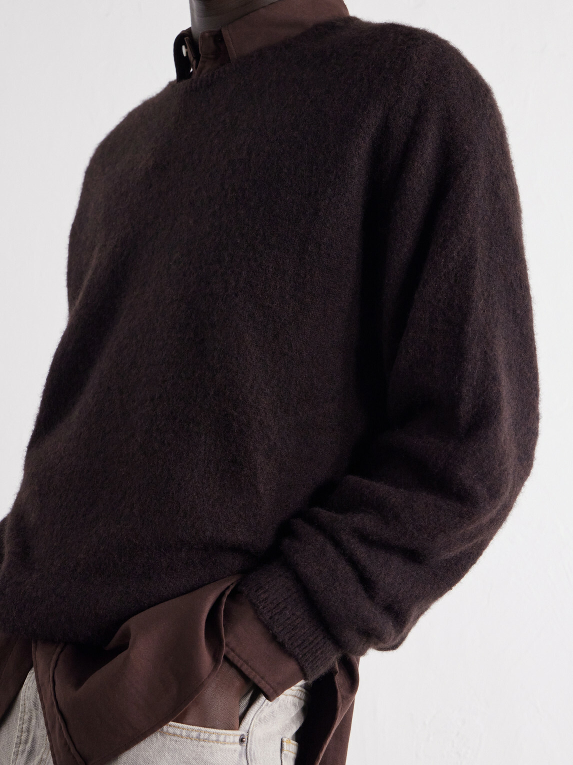 A.PRESSE - Brushed Cashmere Sweater - Brown