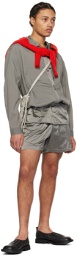 AMOMENTO Gray Banding Shorts