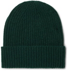 Anderson & Sheppard - Ribbed Mélange Cashmere Beanie - Green