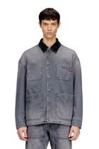 Diesel Utility-style denim jacket with contrasting collar - Denim Jackets - Unisex - Grey