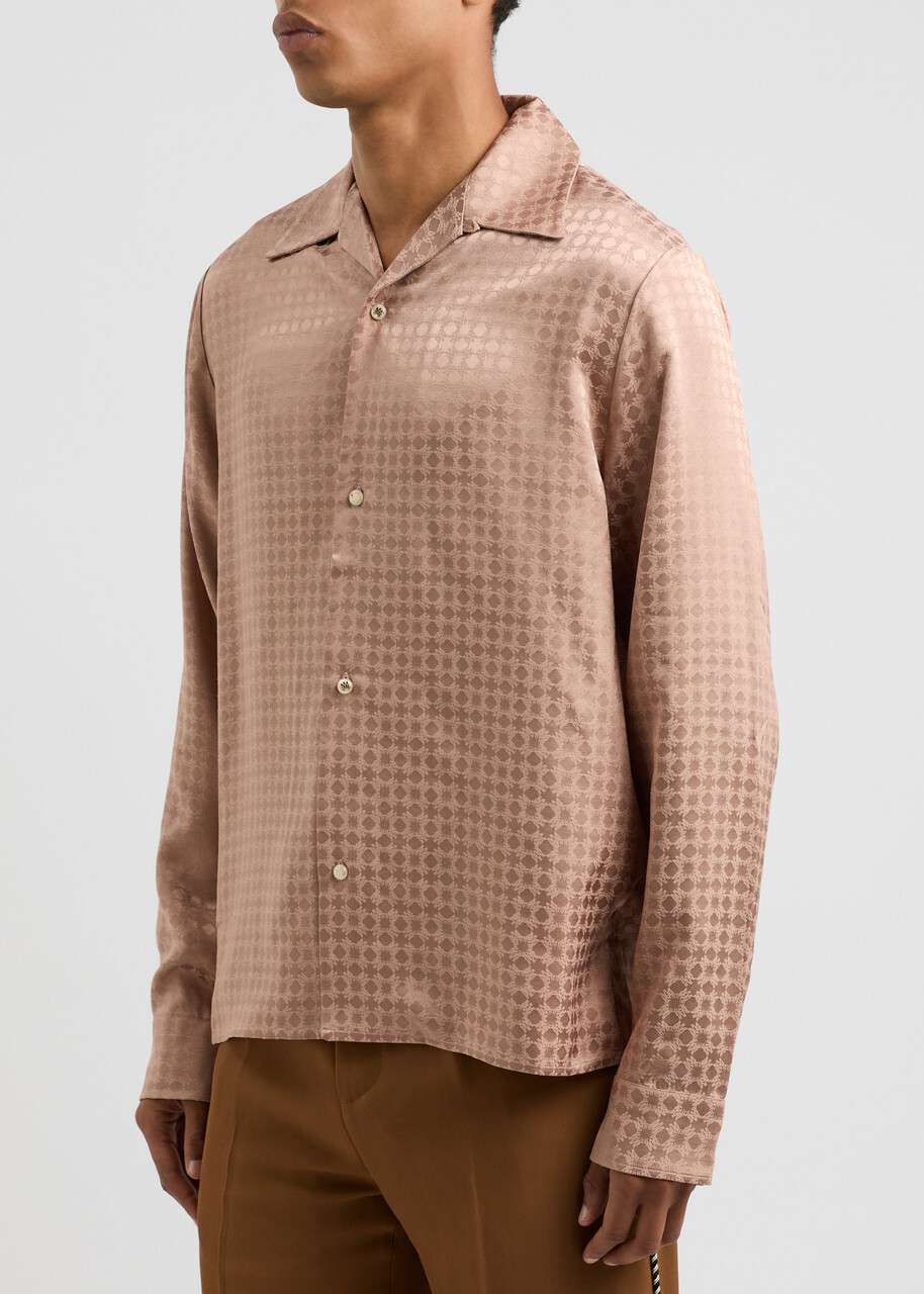 関税送料込【AMIRI】アミリ ピンク MA Quad ニットポロシャツ AMIRI MA Quad Shirt | Pink | FARFETCH