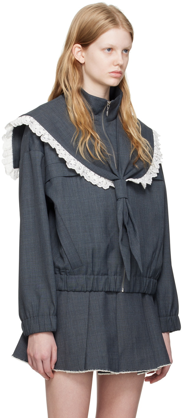 Shushu/Tong Grey Sailor Collar Jacket Shushu/Tong Shushu/Tong Grey Sailor Collar Jacket Shushu/Tong
