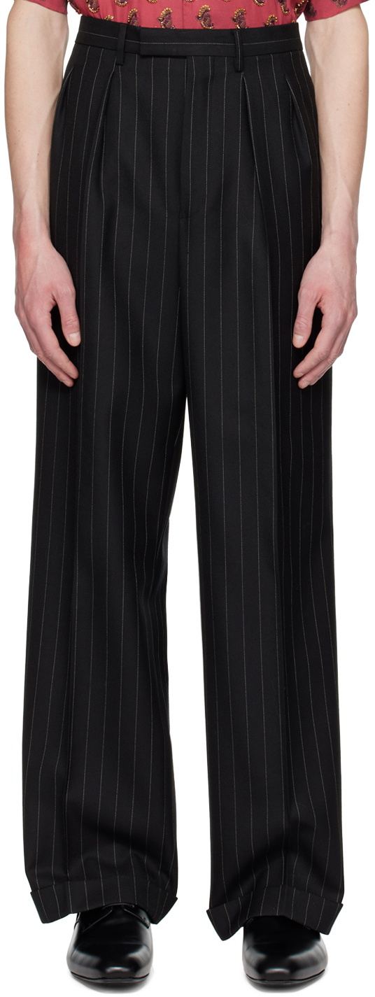 Shop Gia Striped Black Trousers Online  Westside