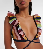 Zimmermann Alight striped metallic knit bikini