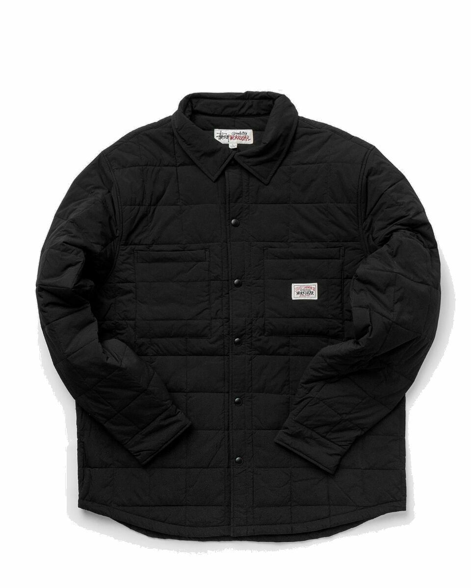 Photo: Stussy Quilted Fatigue Shirt Black - Mens - Overshirts