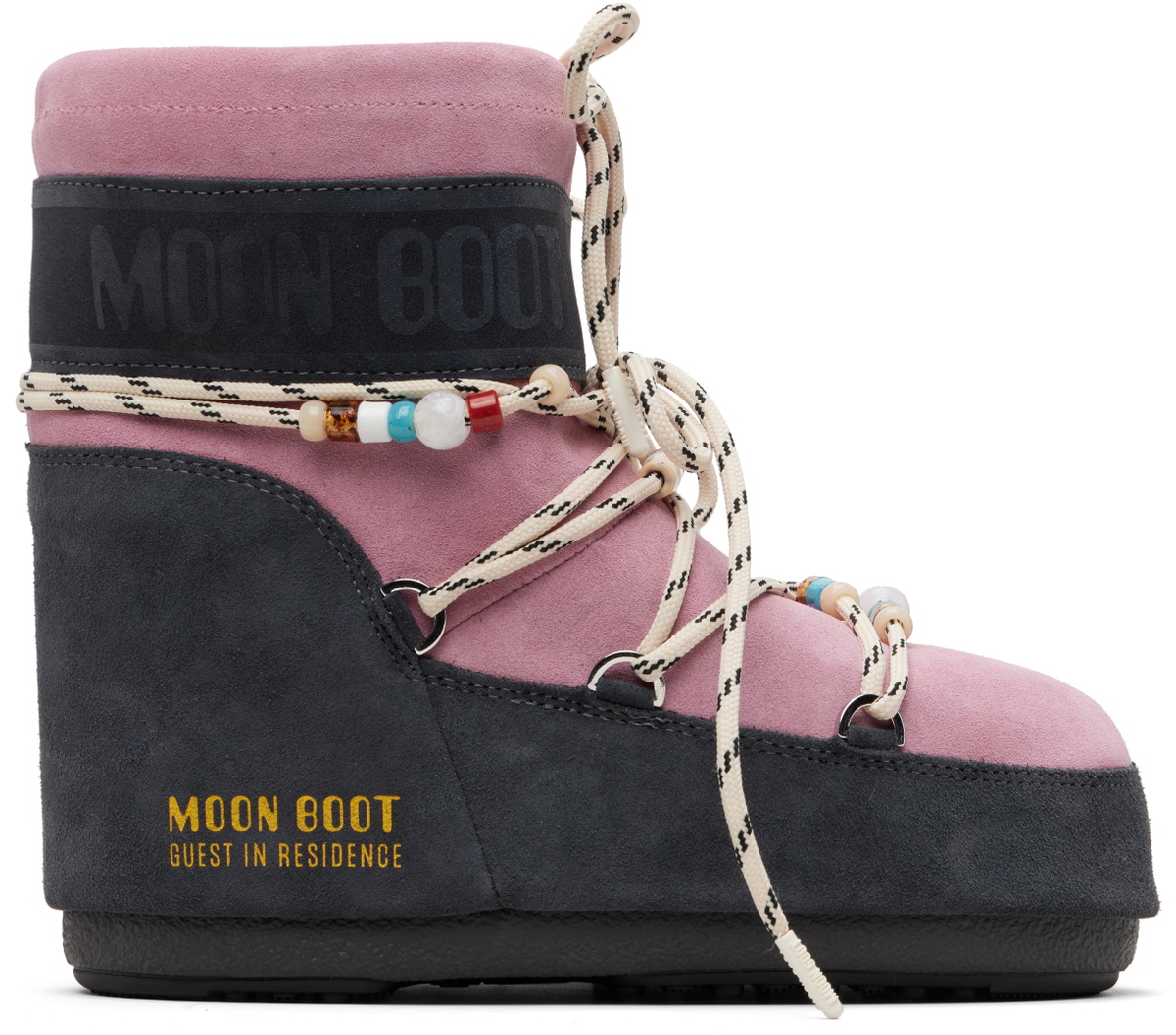 Guest in Residence Pink Moon Boot Edition Icon Low Beaded Suede Boots