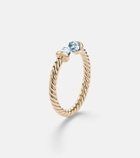David Yurman Cablespira® Micro 18kt gold ring with topaz