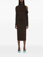 GAUGE81 Brown Teresa Asymmetric Midi Dress