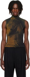 Jean Paul Gaultier SSENSE Exclusive Khaki & Black High Neck Printed Water Tank Top