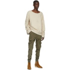 Greg Lauren Beige Long Sleeve Sweatshirt