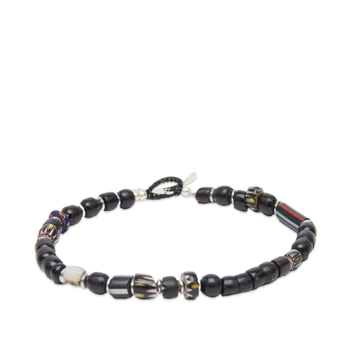 Photo: Mikia Men's Trade Beads Bracelet in Black Chevron
