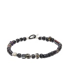 Mikia Men's Trade Beads Bracelet in Black Chevron