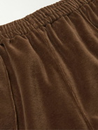 Needles - Webbing-Trimmed Cotton-Blend Velour Track Pants - Brown