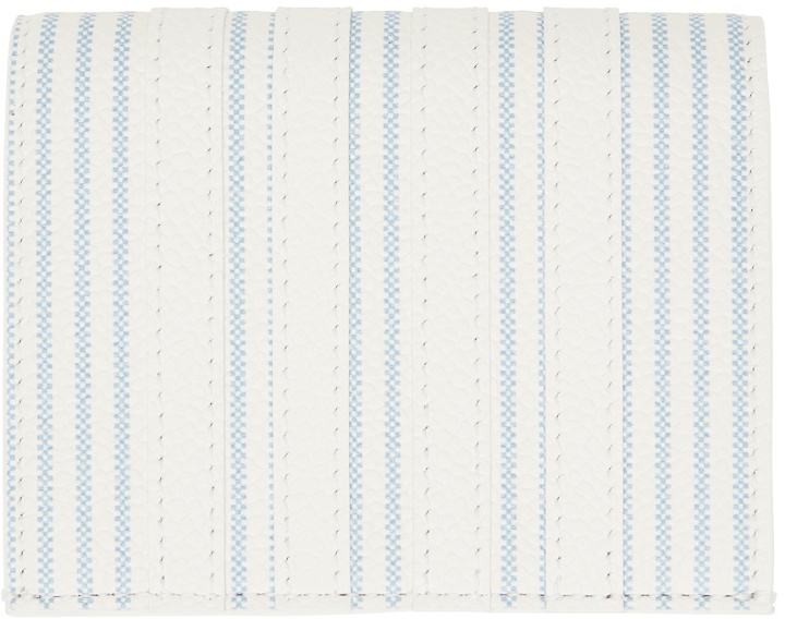 Photo: Thom Browne White & Blue Stripe 4-Bar Wallet