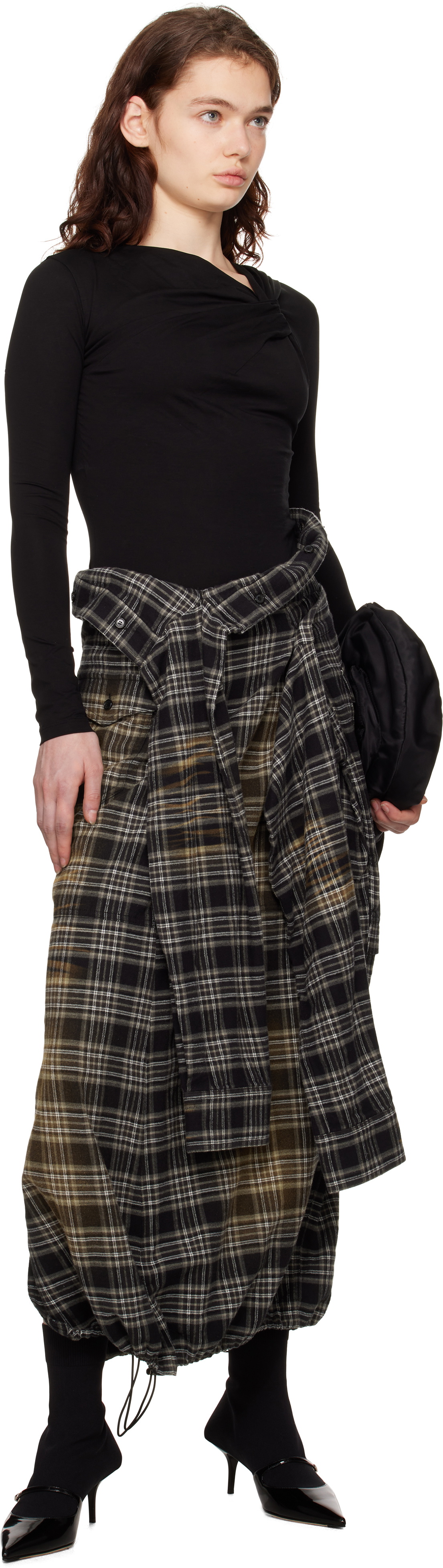 Juun.J Black Twist Long Sleeve T-shirt