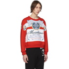 Moschino Red and White Budweiser Edition Logo Sweatshirt