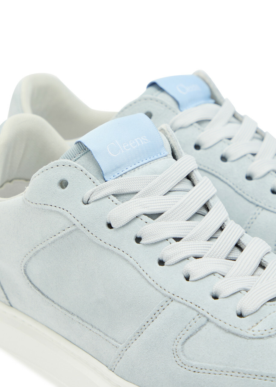 Cleens Court Panelled Suede Sneakers Blue