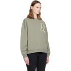 ANINE BING Green Miles Letterman Sweatshirt