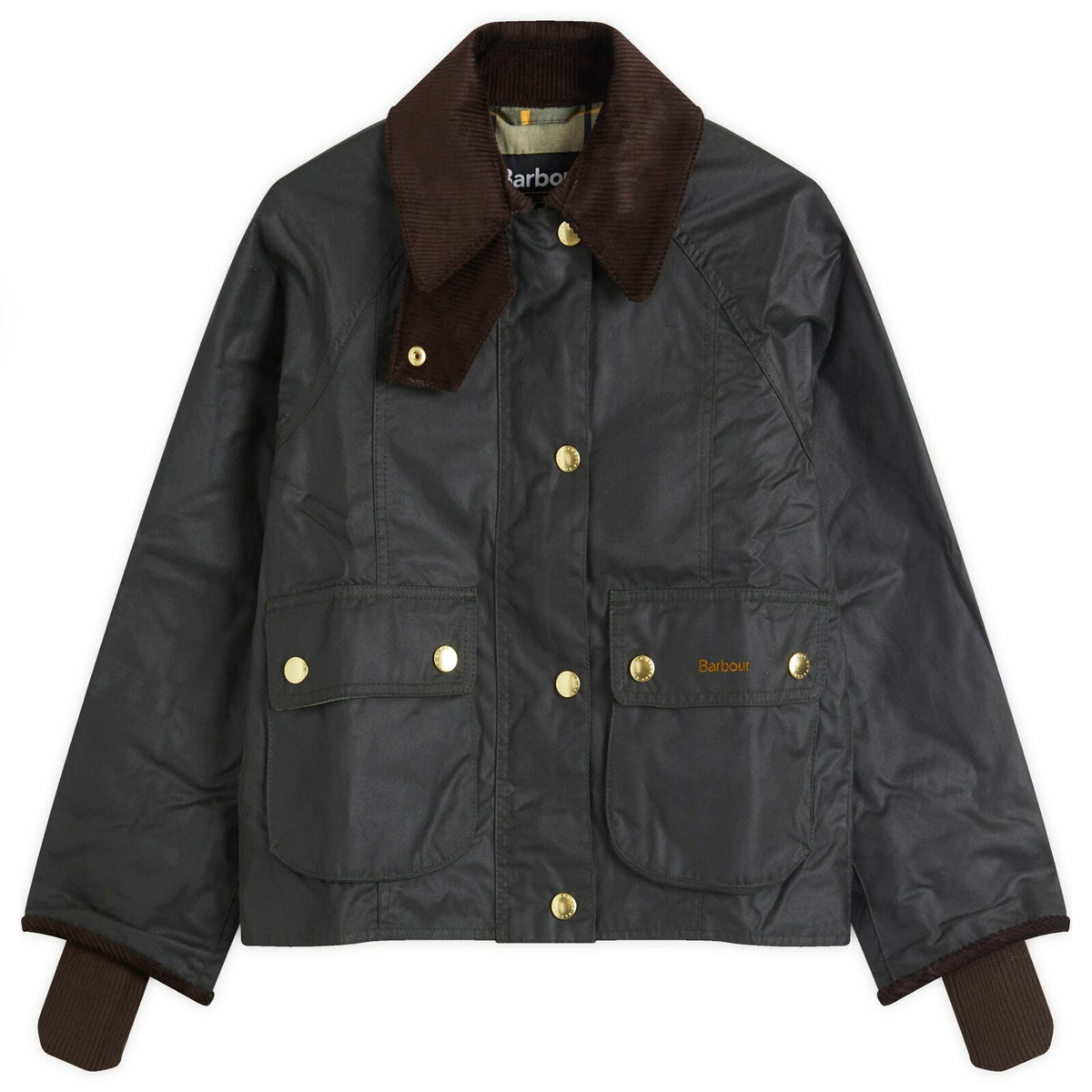 Barbour Women's Cropped Beadnell Wax Jacket in Sage/Ancient