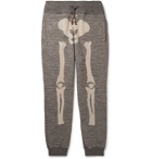 KAPITAL - Gradrelle Tapered Printed Mélange Loopback Cotton-Jersey Sweatpants - Gray