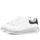 Alexander McQueen Men's Air Bubble Wedge Sole Sneakers in White/Black