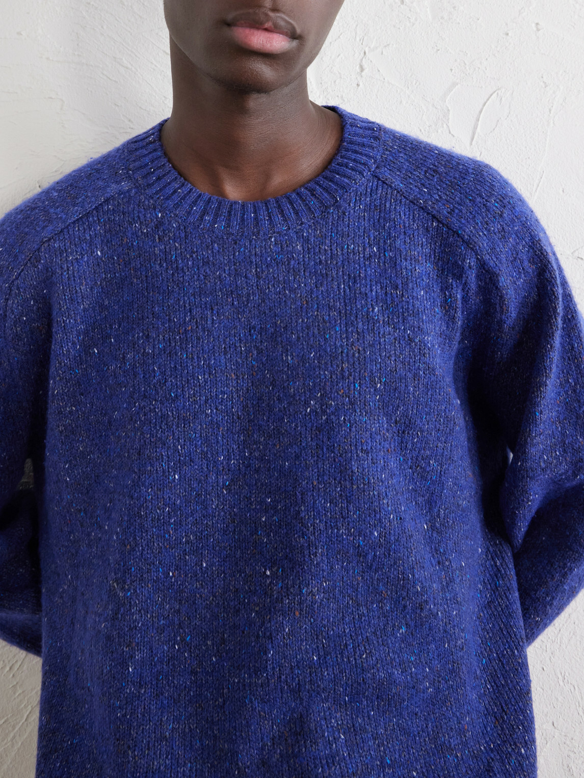 NN07 - Jim 60074 Wool-Blend Knitted Crewneck - Blue