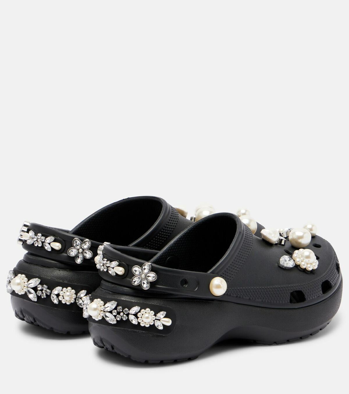 Simone Rocha x Crocs embellished platform clogs