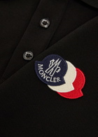 Moncler Logo-appliquéd Piqué Cotton Polo Shirt Black
