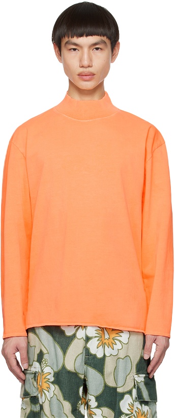 Photo: ERL Orange 'Sun' Long Sleeve T-Shirt