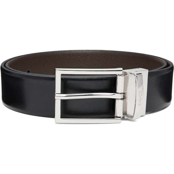 Photo: BOSS Black & Brown Two-Texture Leather Reversible Belt