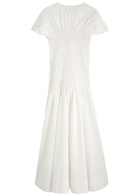 Clea Piera Cotton-poplin Midi Dress White