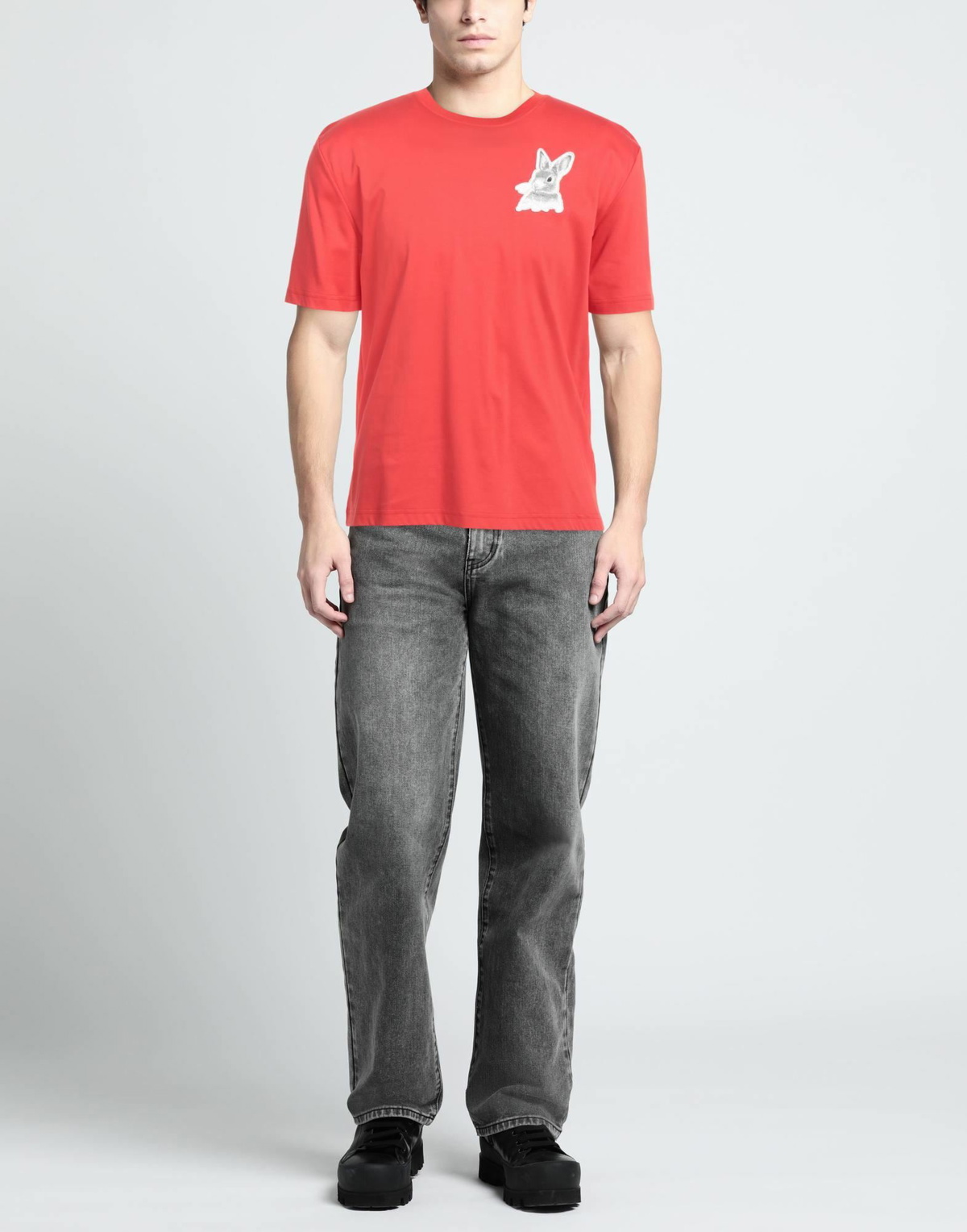 Lanvin Mens T-shirt in Tomato red