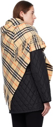 Burberry Beige Check Wool Cashmere Cape