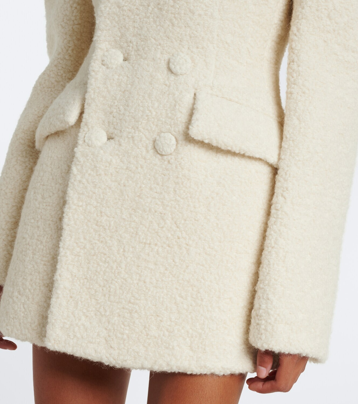 Wardrobe.NYC Alpaca and wool-blend bouclé blazer dress