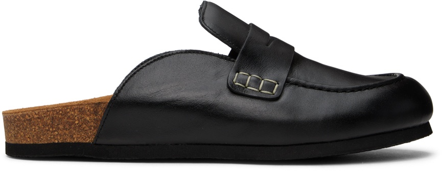 JW Anderson Black Leather Mule Loafers JW Anderson