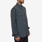 Loewe Men's Chest Pocket Check Shirt in Dark Grey/Blue