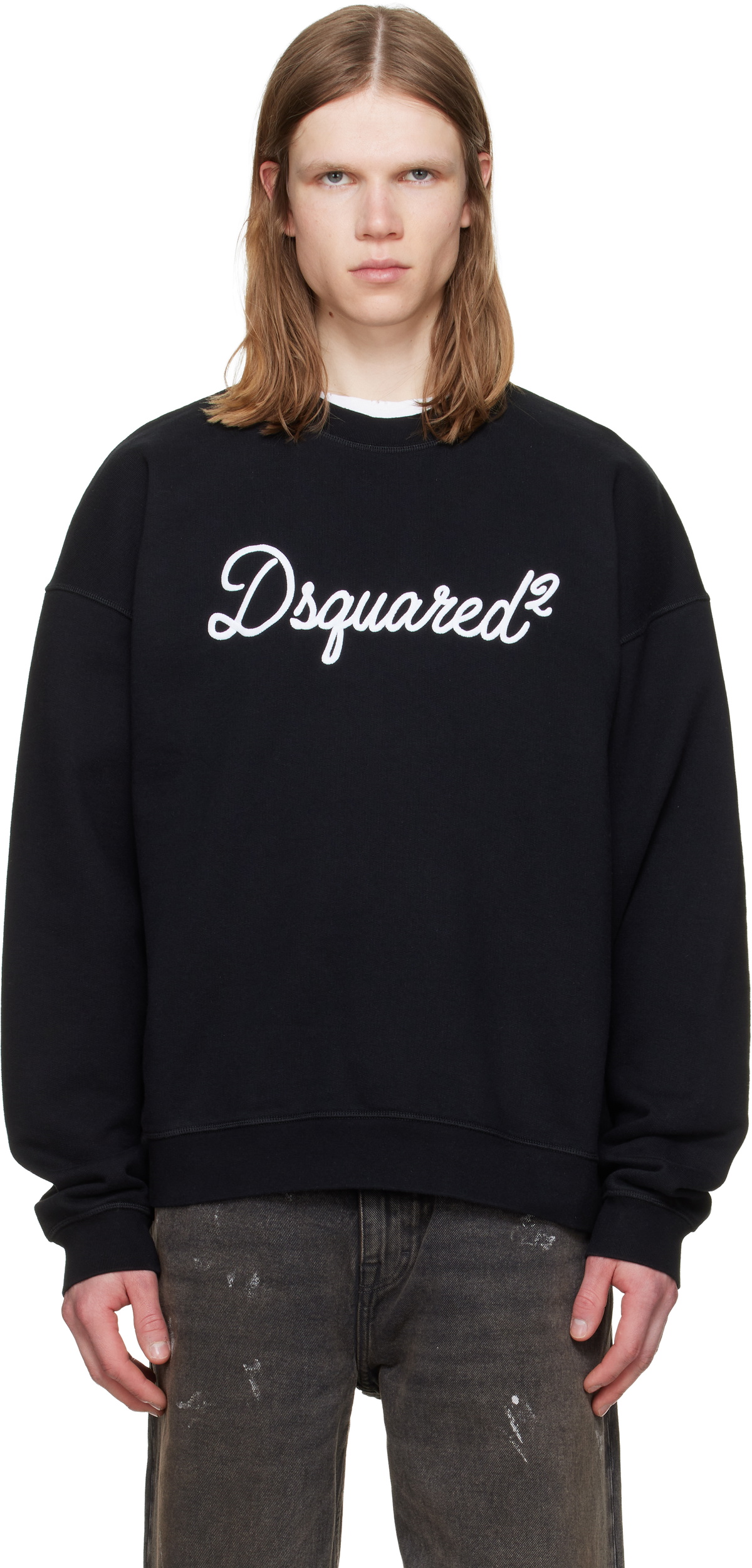 Dsquared2 Black D2 Signature Relax Fit Crewneck