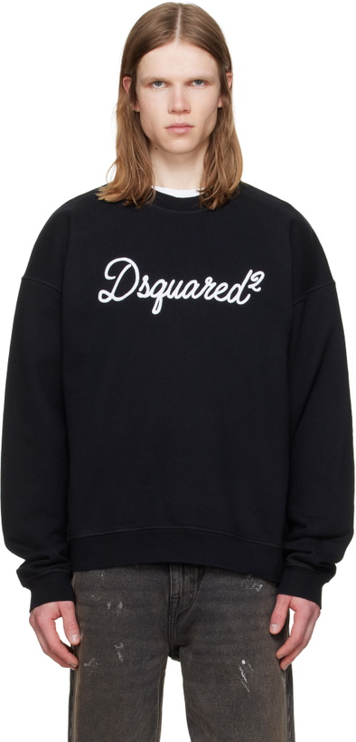 Photo: Dsquared2 Black D2 Signature Relax Fit Crewneck