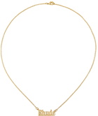 Rhude Gold Pendant Necklace